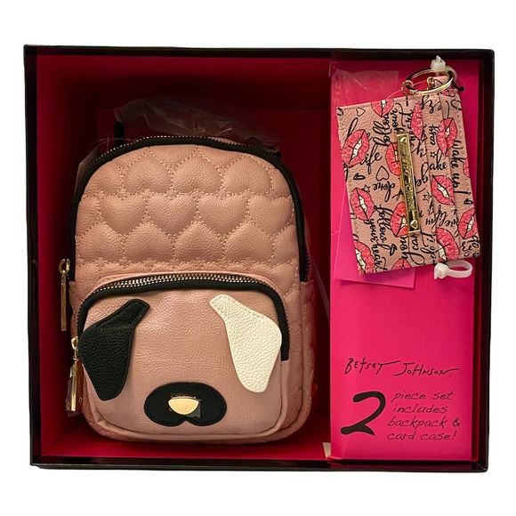 Betsey Johnson Mini Backpack & Card Case Boxed Set - Picture 2 of 15